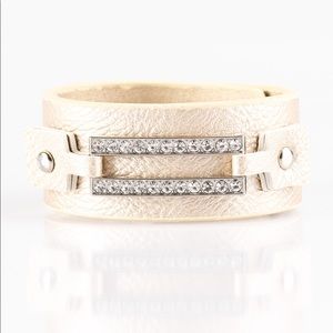 Gold Faux Leather Wrap Bracelet